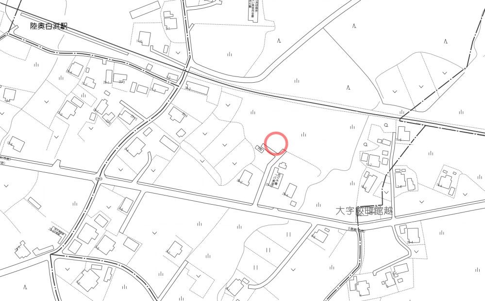 2076　八戸市大字鮫町字館越　土地 案内図