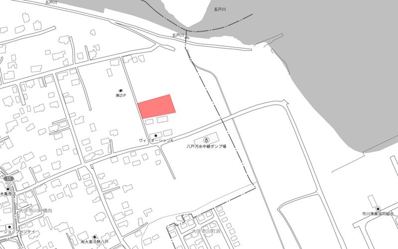 2079　八戸市大字市川町字橋向　土地 案内図