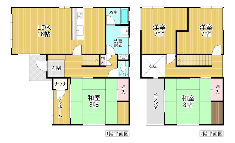 5464　八戸市類家5丁目　中古住宅※ただ今商談中です 間取図・土地図
