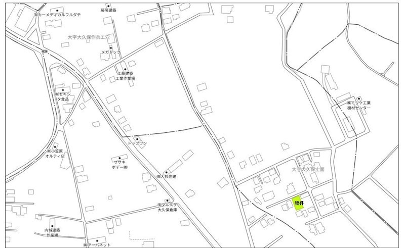 2307　八戸市大字大久保字上面　土地 現地案内図