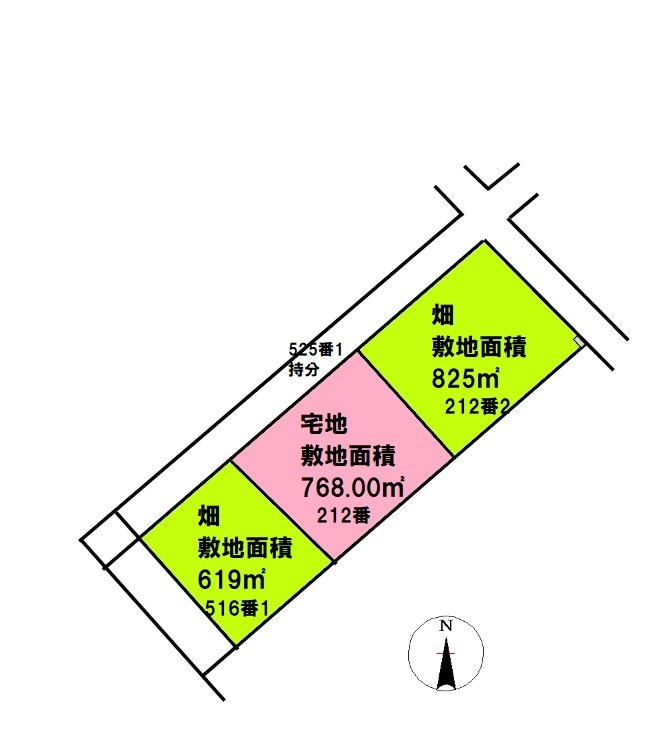 2458　十和田市大字大沢田字北野　土地 間取図・土地図