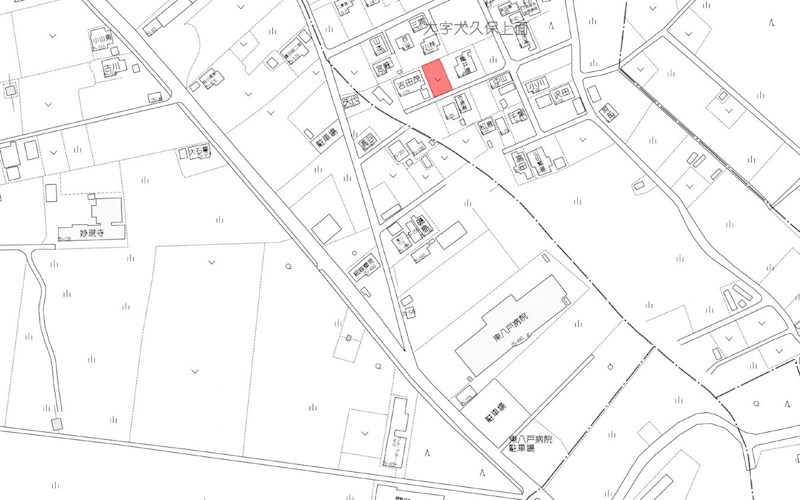 2535　八戸市大字大久保字上面　土地 現地案内図
