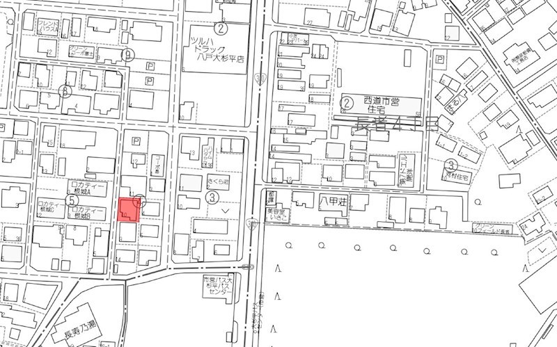 2550　八戸市根城2丁目　土地※ただ今商談中です 現地案内図