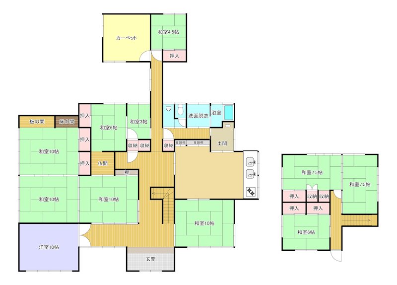 5293　三戸郡階上町大字平内字中屋敷　中古住宅 間取図