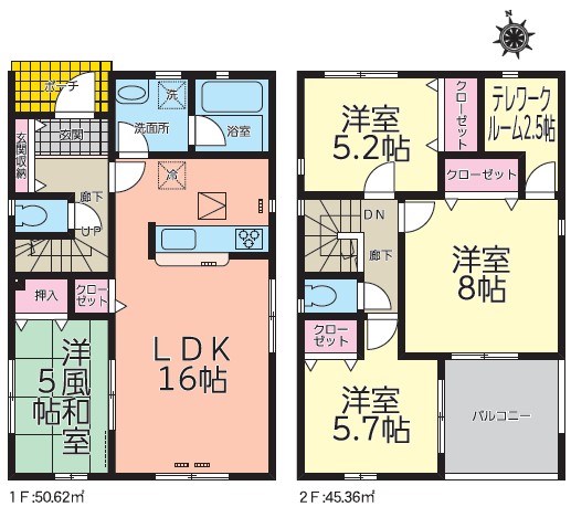 5452　クレイドルガーデン三沢市松園町第5　新築分譲住宅　3号棟※ただいま商談中です 間取図・土地図