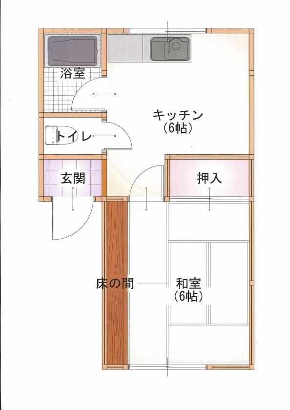 5461　八戸市上組町　売アパート（オーナーチェンジ物件） 間取図・土地図