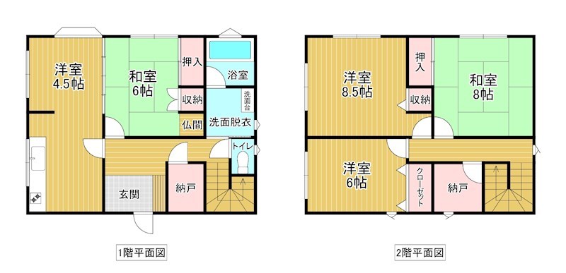 5463　八戸市大字鮫町字ハン木沢　中古住宅※ただいま商談中です 間取図・土地図