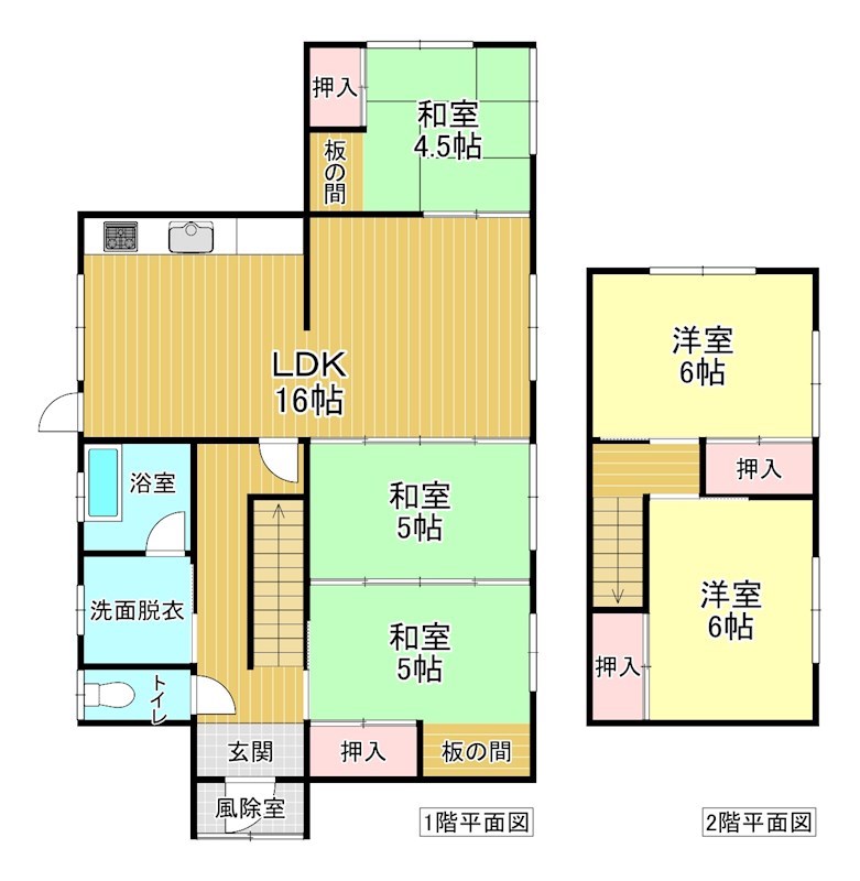 5471　上北郡六戸町小松ヶ丘4丁目　中古住宅※ただ今商談中です 間取図・土地図