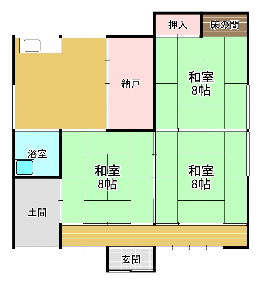 5475　三戸郡階上町大字平内字中渡　中古住宅 間取図・土地図