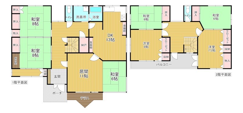 5476　十和田市東二十四番町　中古住宅※ただいま商談中です 間取図・土地図