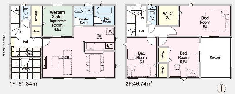 5485　クレイドルガーデン八戸市尻内町第13　新築分譲住宅　3号棟※ただいま商談中です 間取図・土地図