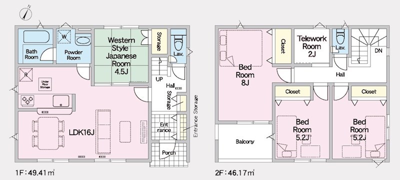 5486　クレイドルガーデン八戸市尻内町第14　新築分譲住宅　1号棟※ただいま商談中です 間取図・土地図