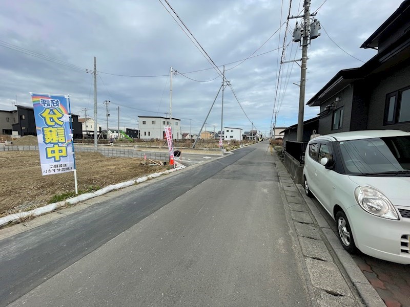 5486　クレイドルガーデン八戸市尻内町第14　新築分譲住宅　1号棟※ただいま商談中です 現地写真（前面道路含む現地写真）