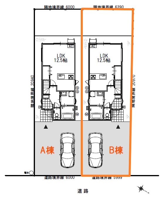5495　十和田市西五番町DC・B棟※ただ今商談中です 区画図