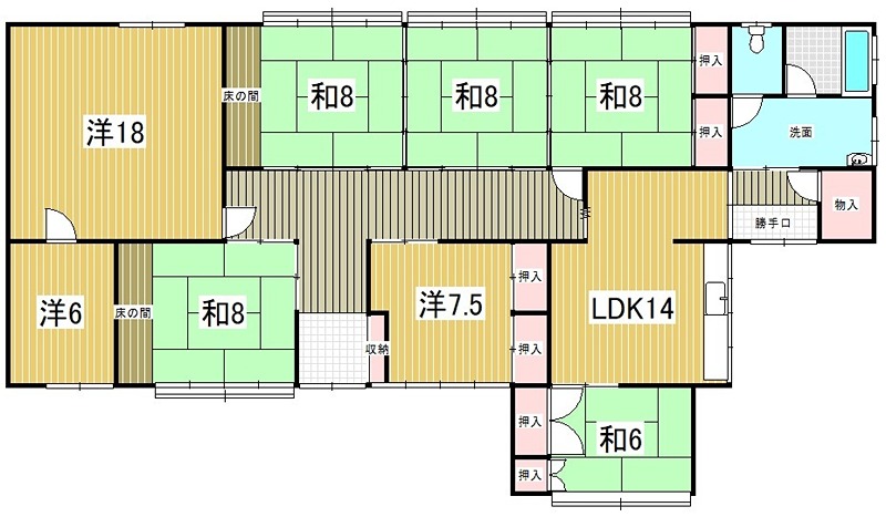 階上貸家 間取り
