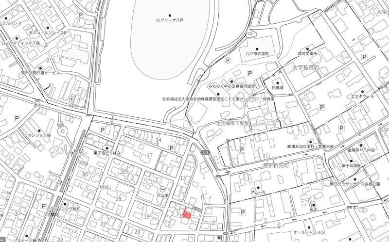 2522　八戸市根城1丁目　土地 現地案内図