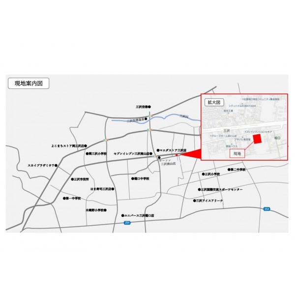 5350　三沢市大字三沢字南山・A棟　建売住宅 現地案内図