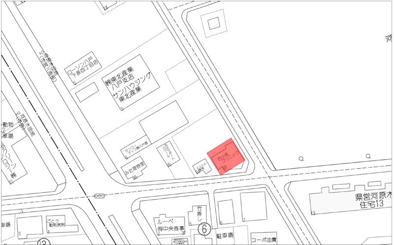 5354　八戸市下長４丁目　（旧）巴クリニック 現地案内図