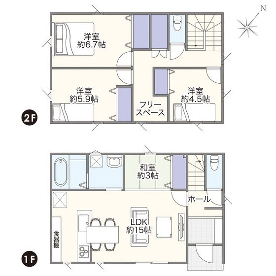 5401　サンガーデン長苗代No.9　建売住宅 間取図・土地図