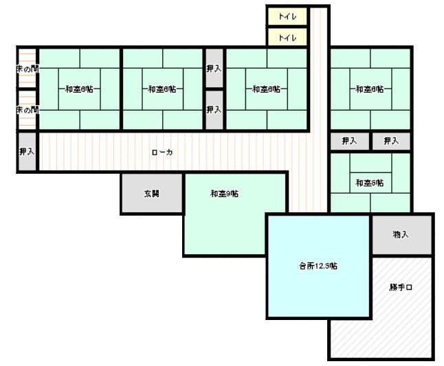 1777　三戸郡南部町大字杉沢字西小橋　中古住宅 間取図・土地図