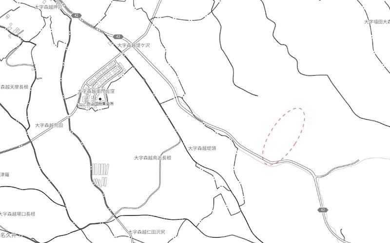2327　三戸郡南部町大字森越字志民　土地　※ただ今商談中です 現地案内図