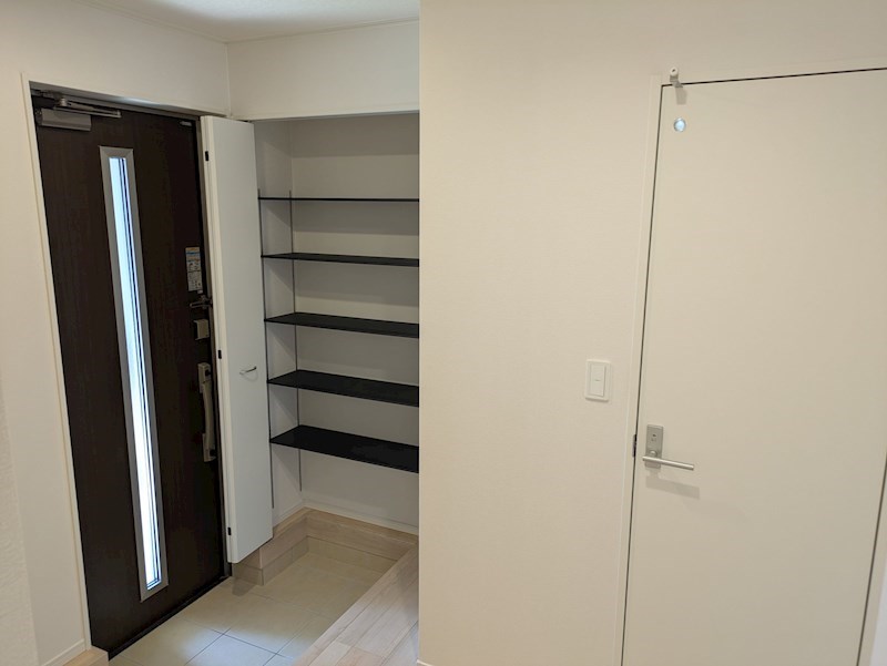 5487　クレイドルガーデン八戸市尻内町第14　新築分譲住宅　2号棟※ただ今商談中です 現地写真（玄関）