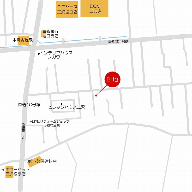 5501　三沢市日の出二丁目・A棟　新築建売住宅 現地案内図