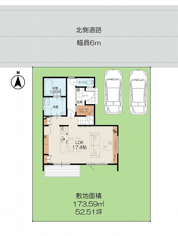 5504　八戸市城下一丁目・B棟　新築建売住宅 全体区画図