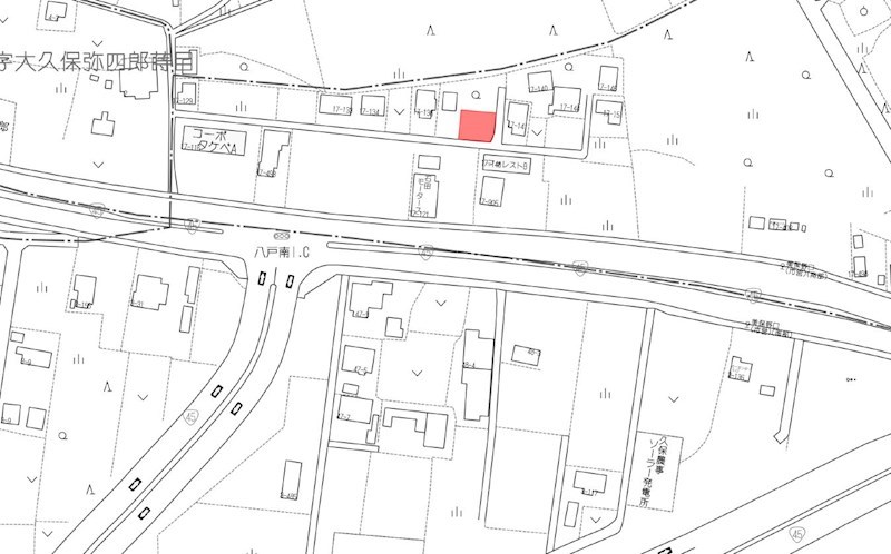 2565　八戸市大字大久保字大塚　土地 現地案内図