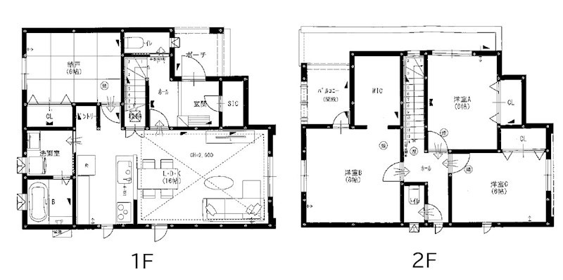 5529　八戸市多賀台3丁目　A棟　新築住宅 間取図・土地図