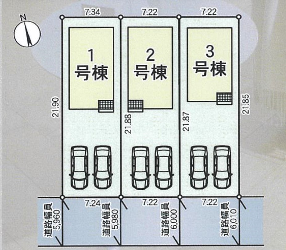 5539　クレイドルガーデン八戸市根城第7　新築分譲住宅　2号棟※ただいま商談中です 全体区画図