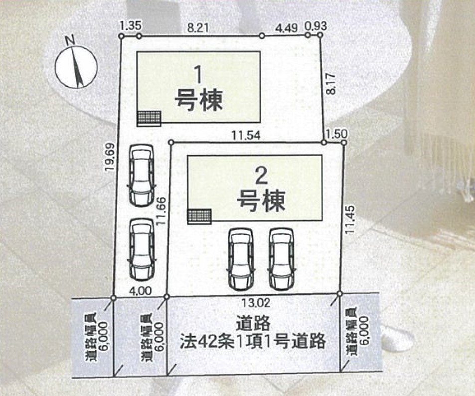 5545　クレイドルガーデン三沢市東町第2　新築分譲住宅　2号棟※ただいま商談中です 全体区画図