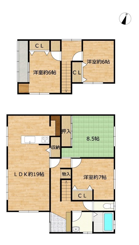 5534　三戸郡三戸町大字泉山字沢田ノ沢　中古住宅※ただま商談中です 間取図・土地図