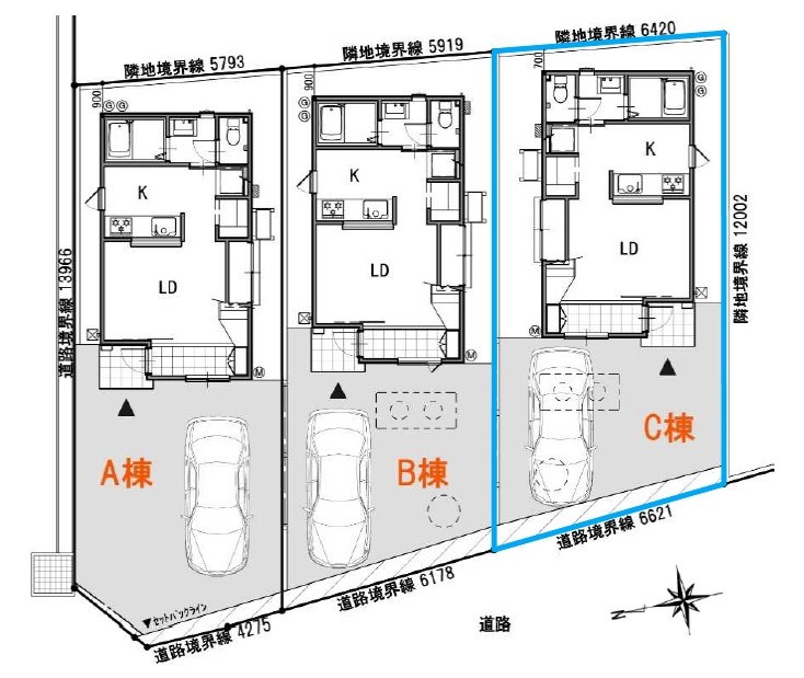 5557　八戸市大久保字下大久保DC・C棟　建売住宅 区画図